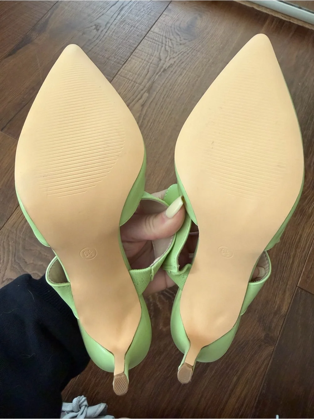 Lulu's Lime Green Pointed Toe Double-Strap Mules